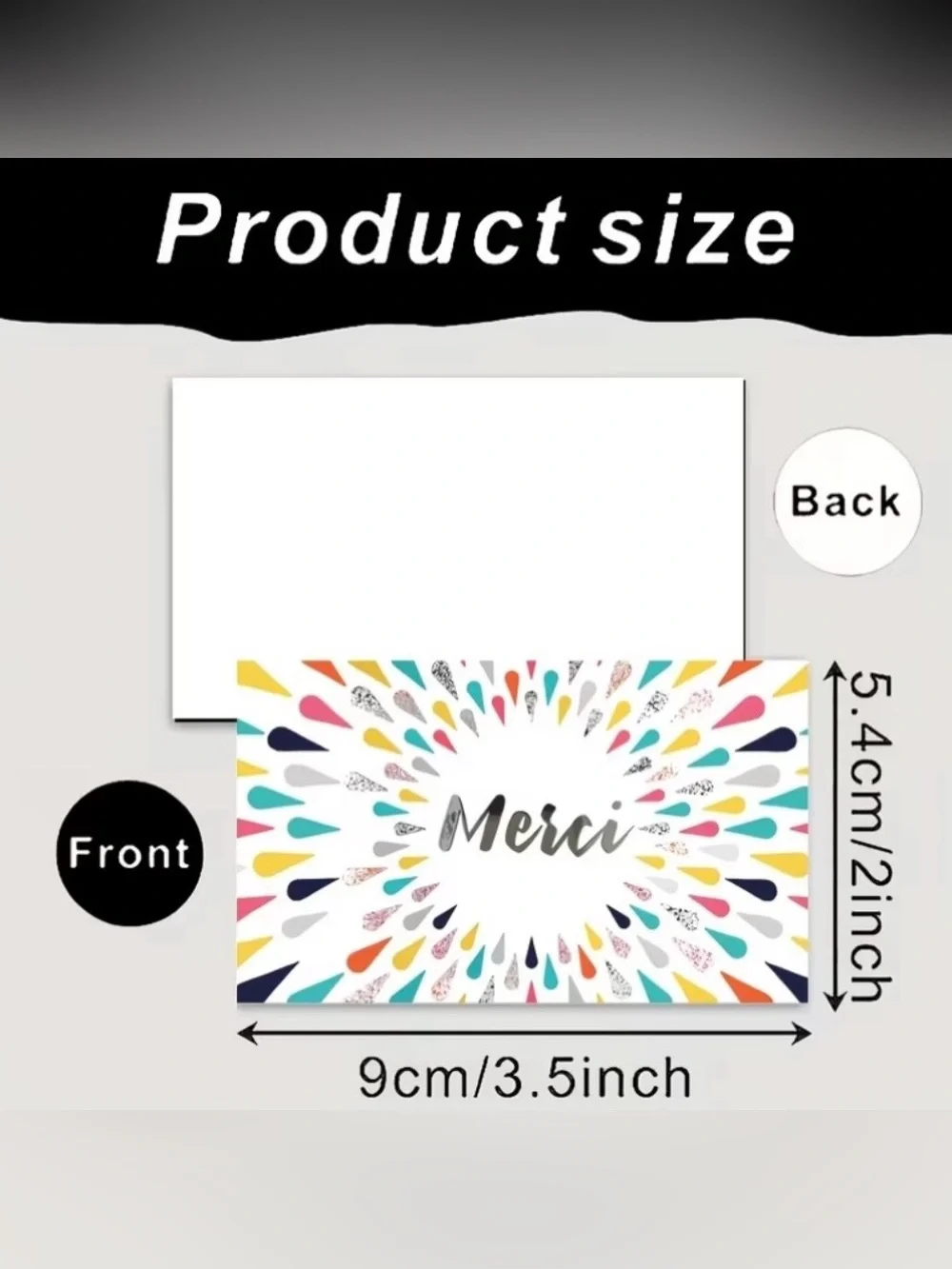 Merci Multicolor Thank You Cards - Pack of 50